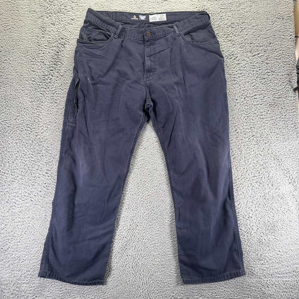 Lapco Fr Pant Mens 40x30 Blue Cotton Khakis Straight Leg Utility Workwear Travel